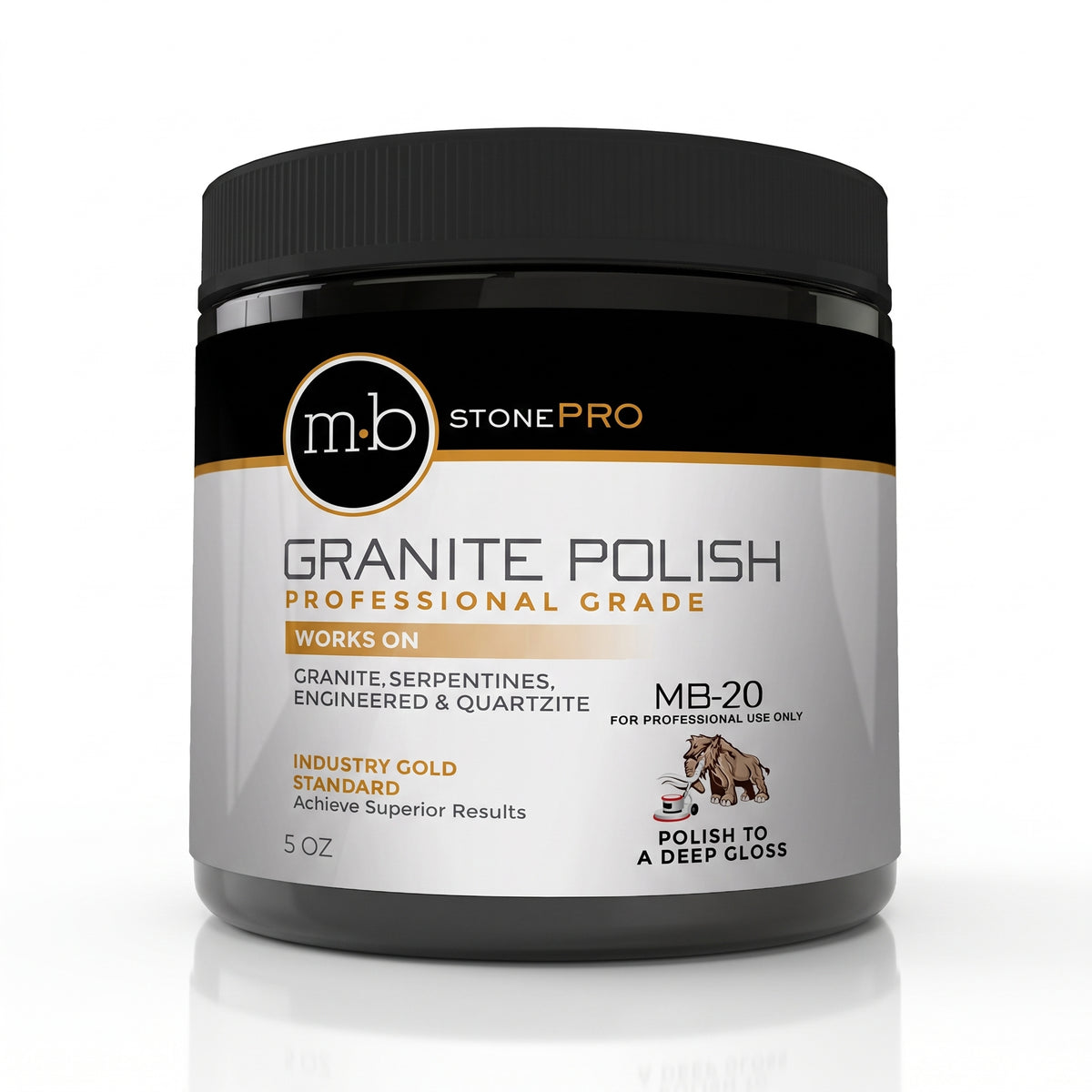 MB-20 Granite Polishing Cream 5 oz jar for professional natural stone restoration.