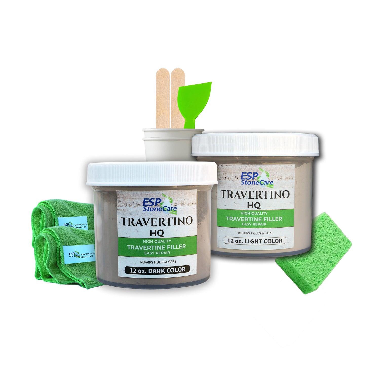 Travertino HQ Stone Repair Kit | Filler for Travertine Holes, Pits & Cracks