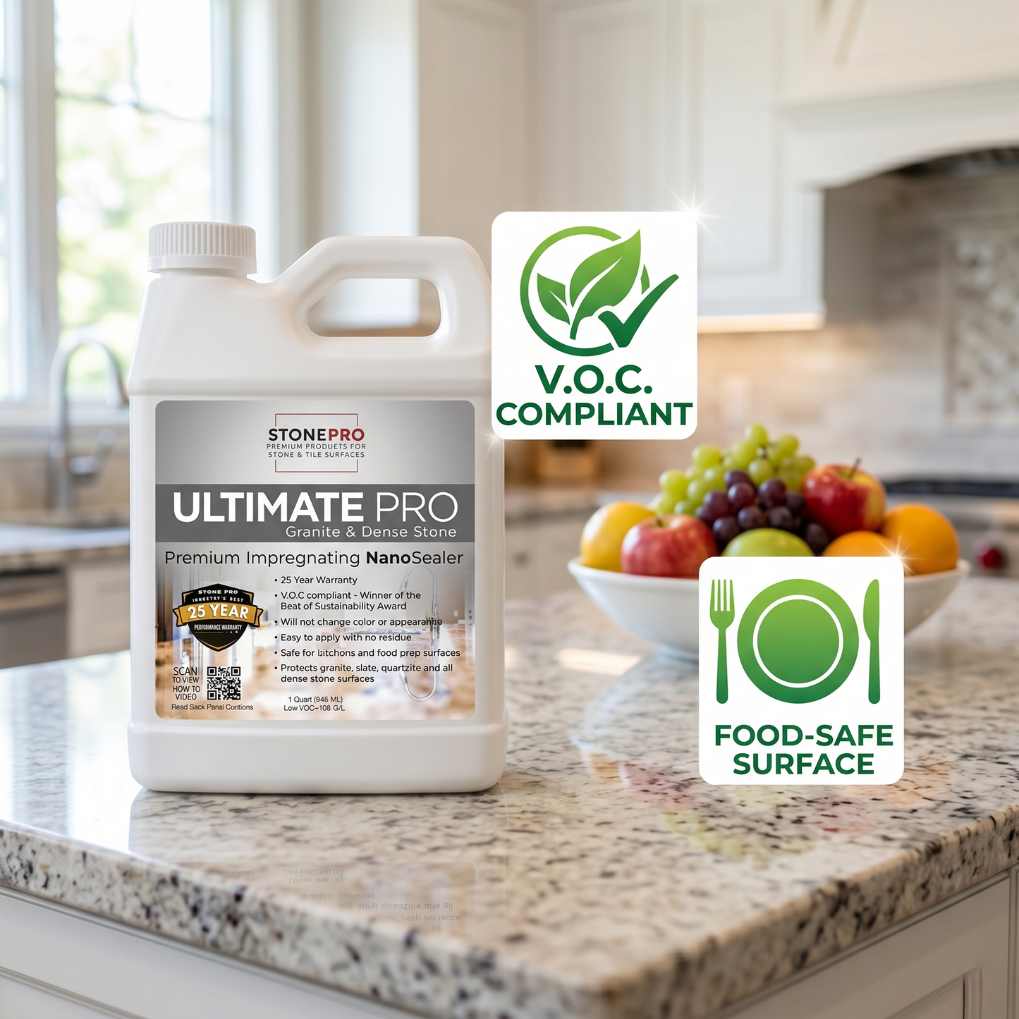 Premium Granite Sealer Kit - Stone Pro Ultimate Pro Deep Penetrating Nano Sealer with Applicator & Microfiber Towels