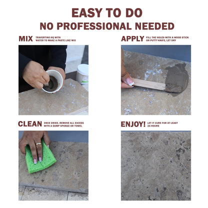 Travertino HQ Dark - Travertine Repair Powder – Fill Holes & Cracks in Dark Stone
