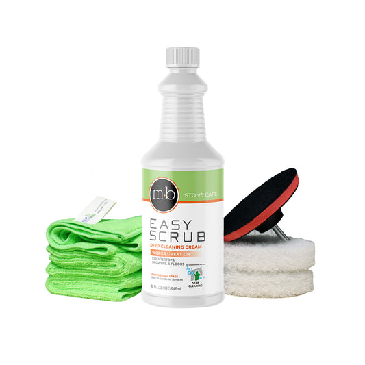 BUNDLE Mb Stone Care Easy Scrub + Microfiber + White Scrub