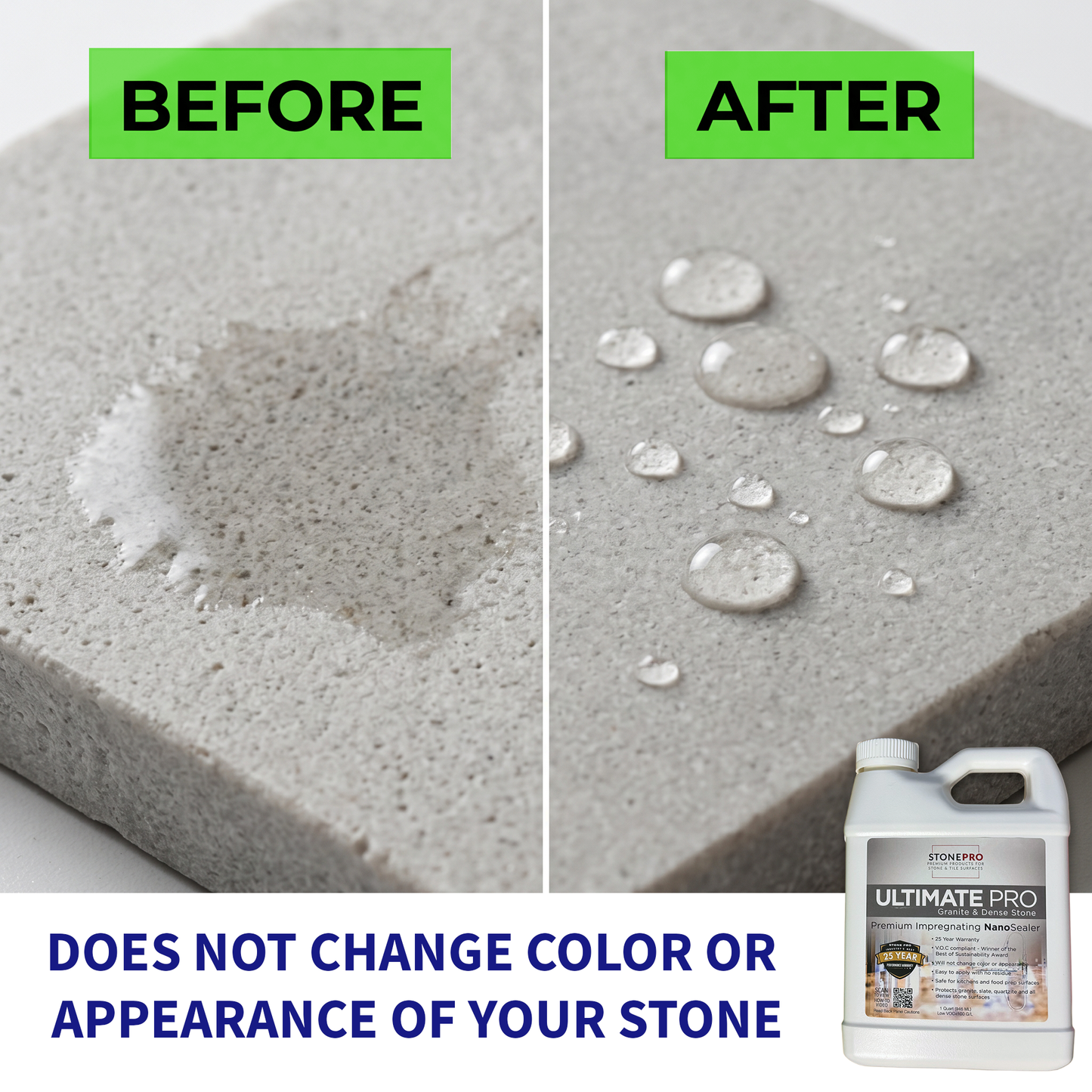 Premium Granite Sealer Kit - Stone Pro Ultimate Pro Deep Penetrating Nano Sealer with Applicator &amp; Microfiber Towels
