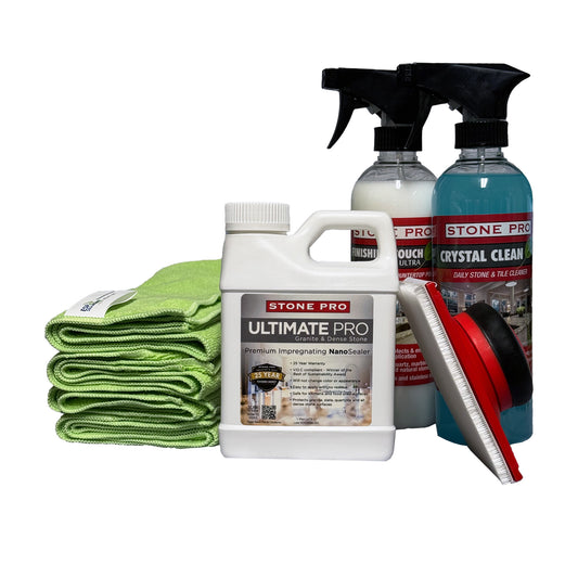 Granite Clean Seal and Polish KIT - Ultimate Protection for Granite, Quartzite, and Natural Stone