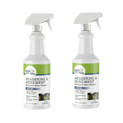 Bundle 2-Pack Headstone & Monument Cleaner – Hardscape Biological Stain Remover (Safe for Granite, Marble & Masonry)