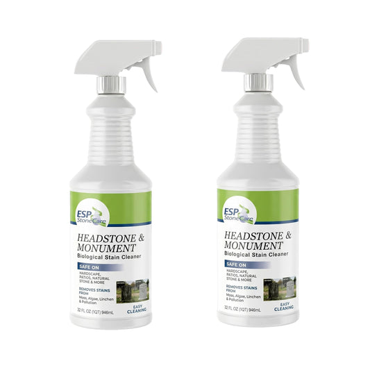 Bundle 2-Pack Headstone & Monument Cleaner – Hardscape Biological Stain Remover (Safe for Granite, Marble & Masonry)