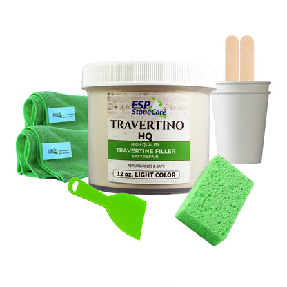 Travertino HQ Light Stone Travertine Repair KIT – Fill Holes & Cracks in Light Stone