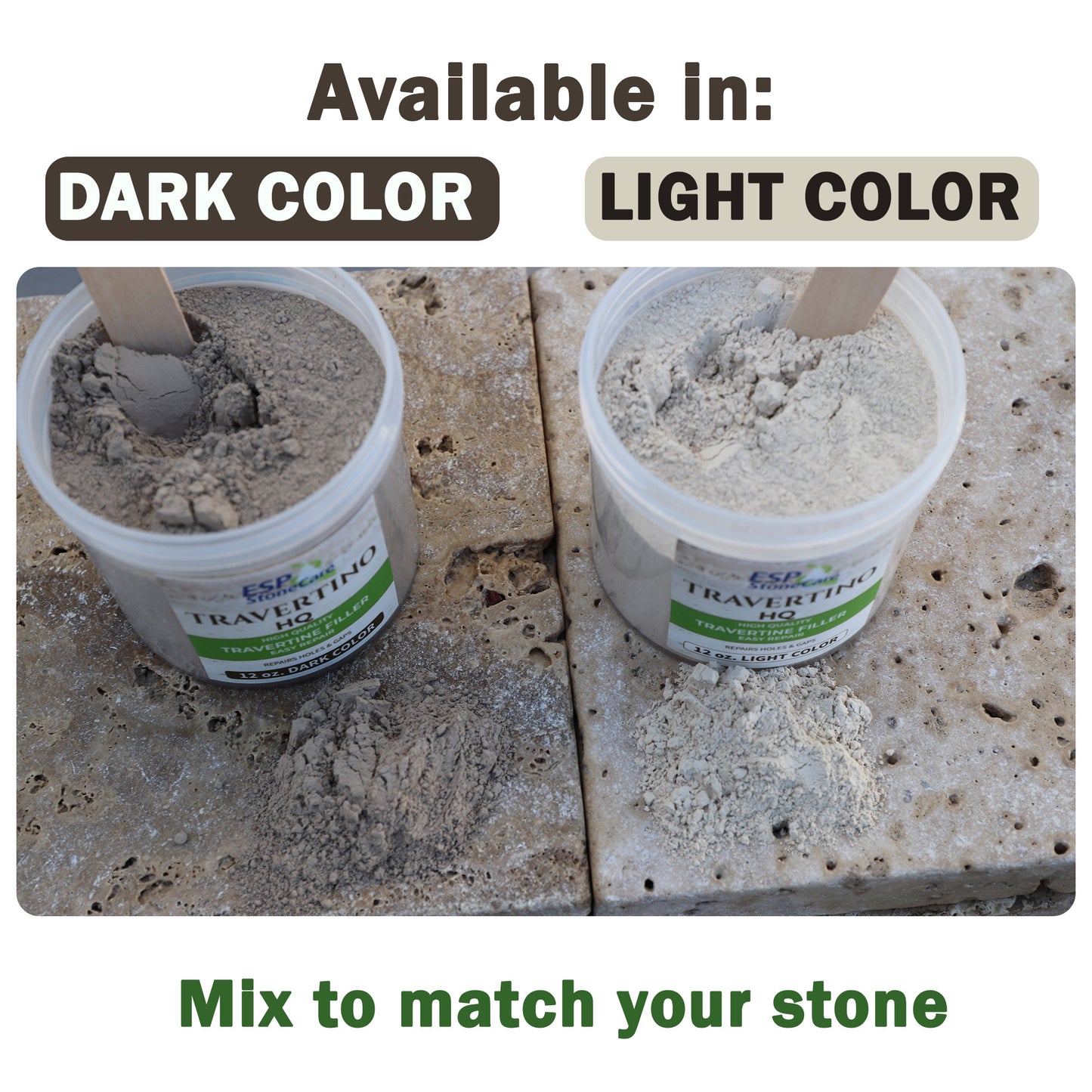 Travertino HQ Light Stone Travertine Repair KIT – Fill Holes & Cracks in Light Stone