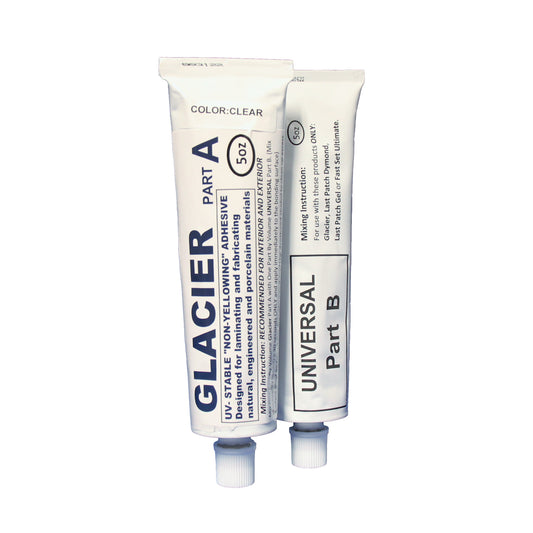 Touchstone Glacier - Pegamento de mármol, granito y cuarzo, (uso profesional) Adhesivo de uretano resistente a los rayos UV para laminar, unir e ingletes (10 oz.)